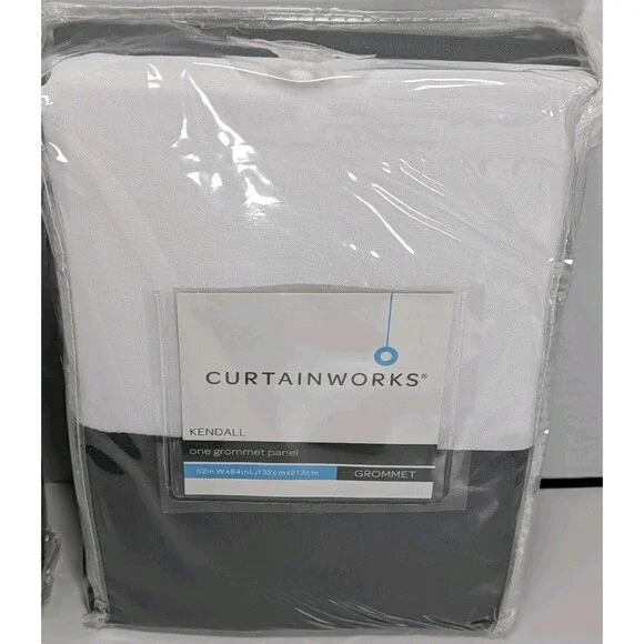 Curtainworks Kendall White Grommet Curtains 52x84 Light Filtering Set of 2 New - Picture 3 of 9